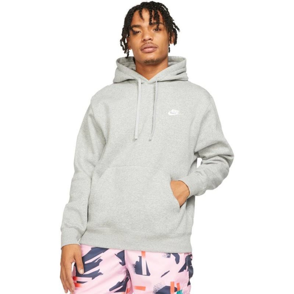 NWOT mens light gray nike small logo hoodie